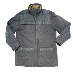 L.L. Bean Chore Coat Jacket LT Field Work Canvas 284421 Vintage Sherpa Military